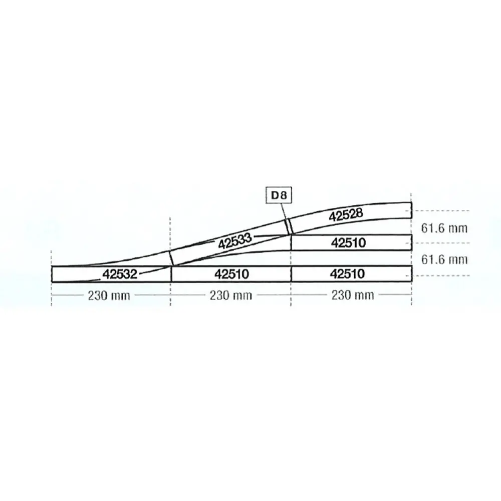 Rail Droit | G1 230 mm ROCO LINE 42510 | HO 1/87 - Code 83